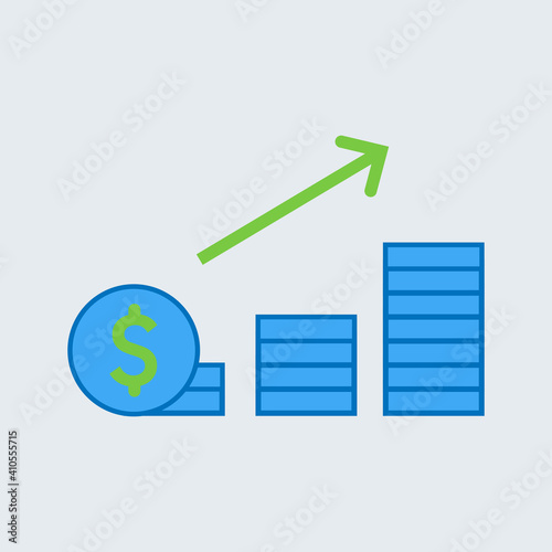 Flat design financial progress. Vector Illustration for mobile app, website.