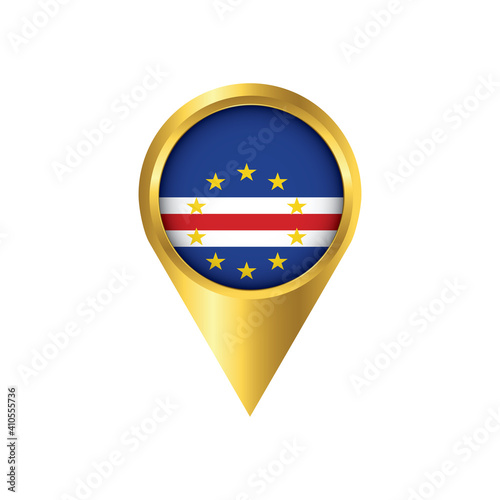 Flag of Cape Verde.symbol check in Cape Verde, golden map pointer with the national flag of Cape Verde in the button. vector illustration. Free Download Flag of Cape Verde.symbol check in Cape Verde, golden map pointer with the national flag of Cape Verde in the button. vector illustration. - GFXLoad