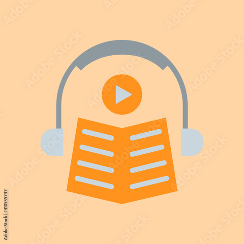 Flat design audio lesson. Vector Illustration for mobile app, website.
