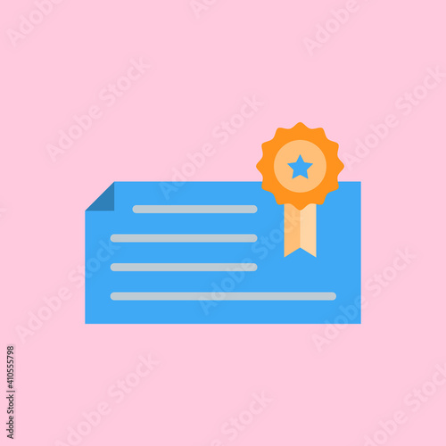 Flat design certificate. Vector Illustration for mobile app, website.