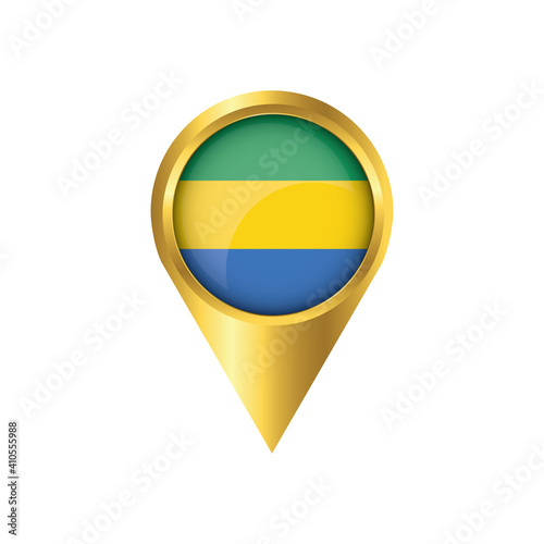 Flag of Gabon.symbol check in Gabon, golden map pointer with the national flag of Gabon in the button. vector illustration. Free Download Flag of Gabon.symbol check in Gabon, golden map pointer with the national flag of Gabon in the button. vector illustration. - GFXLoad