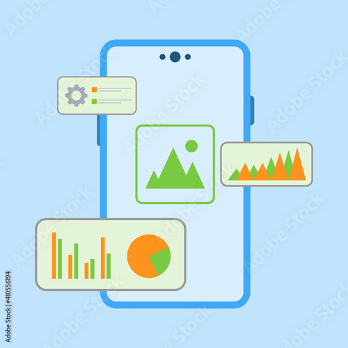 Flat design digital marketing. Vector Illustration for mobile app, website.
