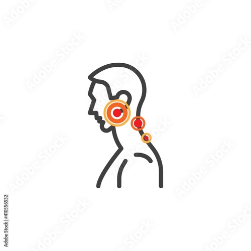Sore throat line icon. linear style sign for mobile concept and web design. Sore throat pain outline vector icon. Symbol, logo illustration. Vector graphics