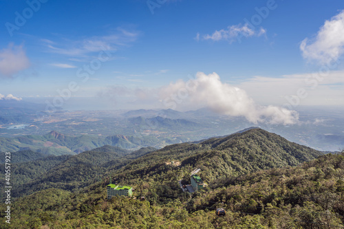 Cable car to famous tourist attraction - European city at the top of the Ba Na Hills, Vietnam © galitskaya