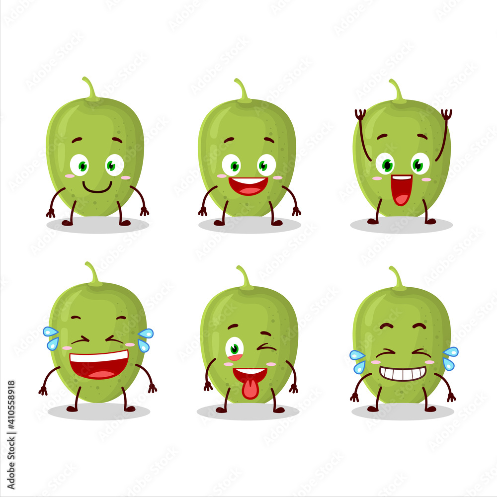 Obraz premium Cartoon character of olives with smile expression