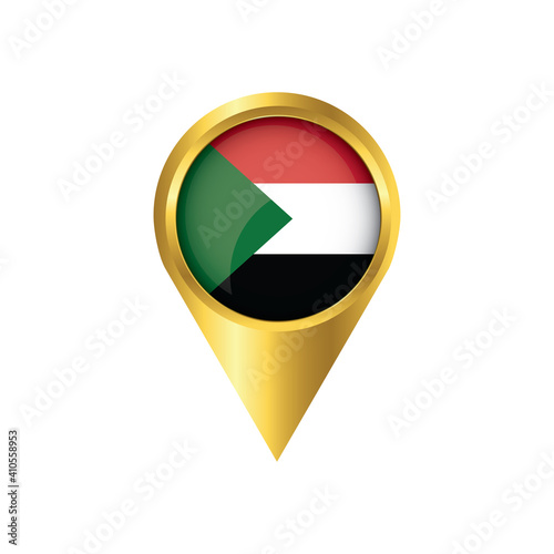 Flag of Sudan.symbol check in Sudan, golden map pointer with the national flag of Sudan in the button. vector illustration. Free Download Flag of Sudan.symbol check in Sudan, golden map pointer with the national flag of Sudan in the button. vector illustration. - GFXLoad