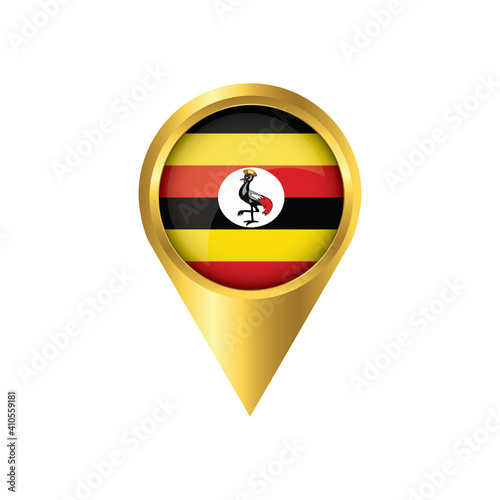 Free Download Flag of Uganda.symbol check in Uganda, golden map pointer with the national flag of Uganda in the button. vector illustration. - GFXLoad