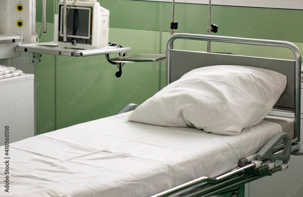 A hospital room with empty beds in a clinic or hospital. A hospital room with empty beds in a clinic or hospital.