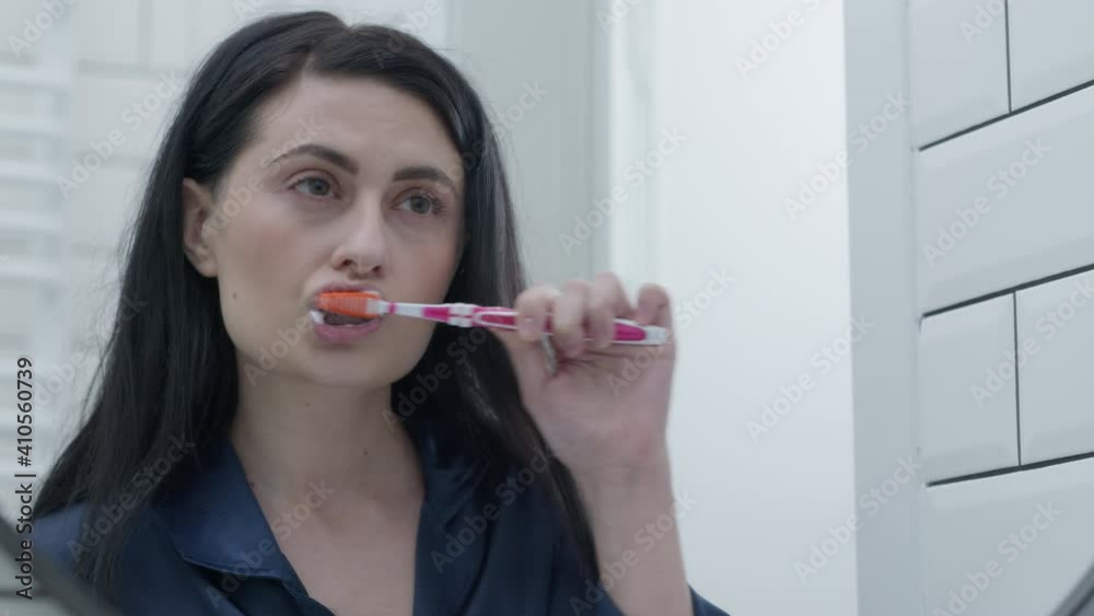 a young girl conducts a morning routine during which she suddenly has menstruation a young girl conducts a morning routine during which she suddenly has menstruation