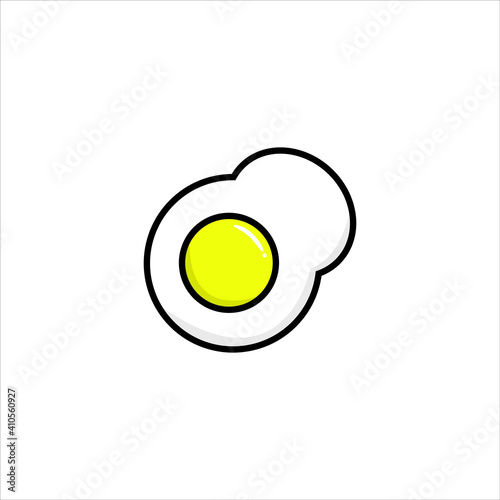 Fried egg icon, food & drink elements, omelet sign, egg illustration on white background, vector design. eps 10.