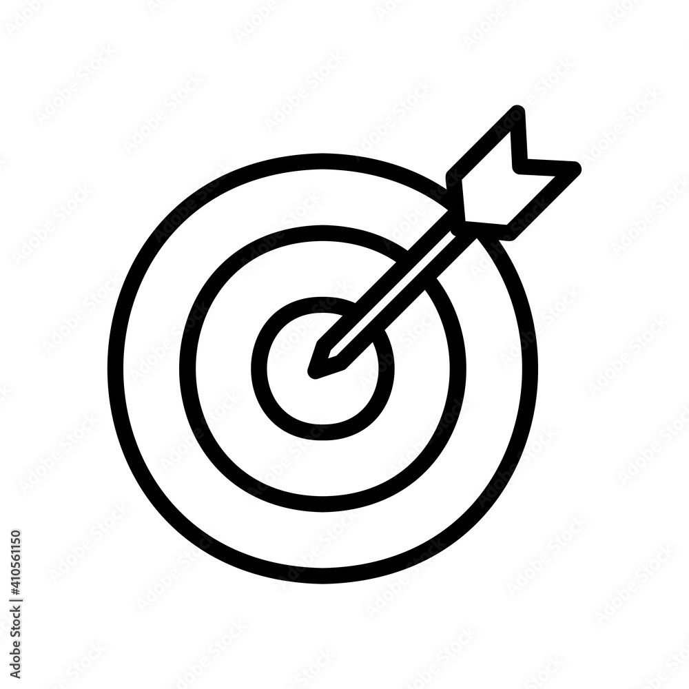 Goal icon vector illustration in line style about marketing and growth for any projects Goal icon vector illustration in line style about marketing and growth for any projects