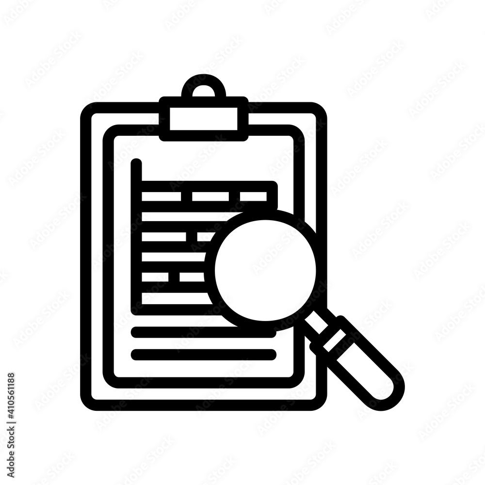 Search report icon vector illustration in line style about marketing and growth for any projects Search report icon vector illustration in line style about marketing and growth for any projects