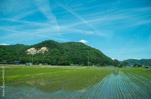Japan rural area beautiful sky and moutain