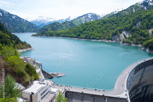 dam and promenade sunny in Kurobe Toyama, Japan