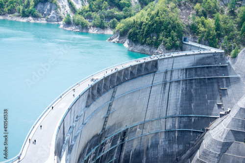 dam and promenade sunny in Kurobe Toyama, Japan