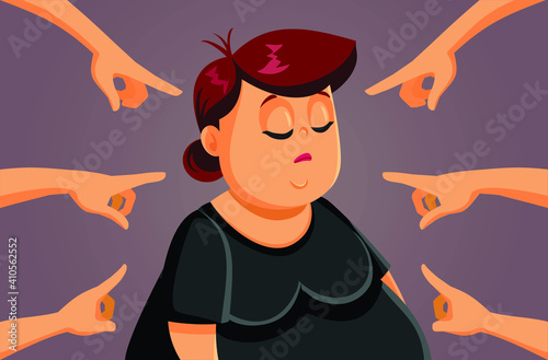 Unhappy Adult Woman Being Fat Shamed and Bullied