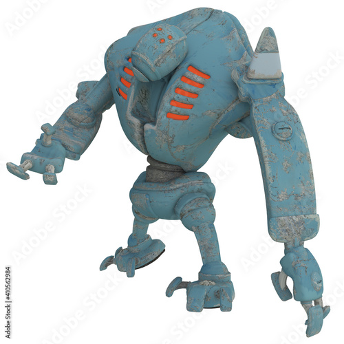 3d render of a toon robot