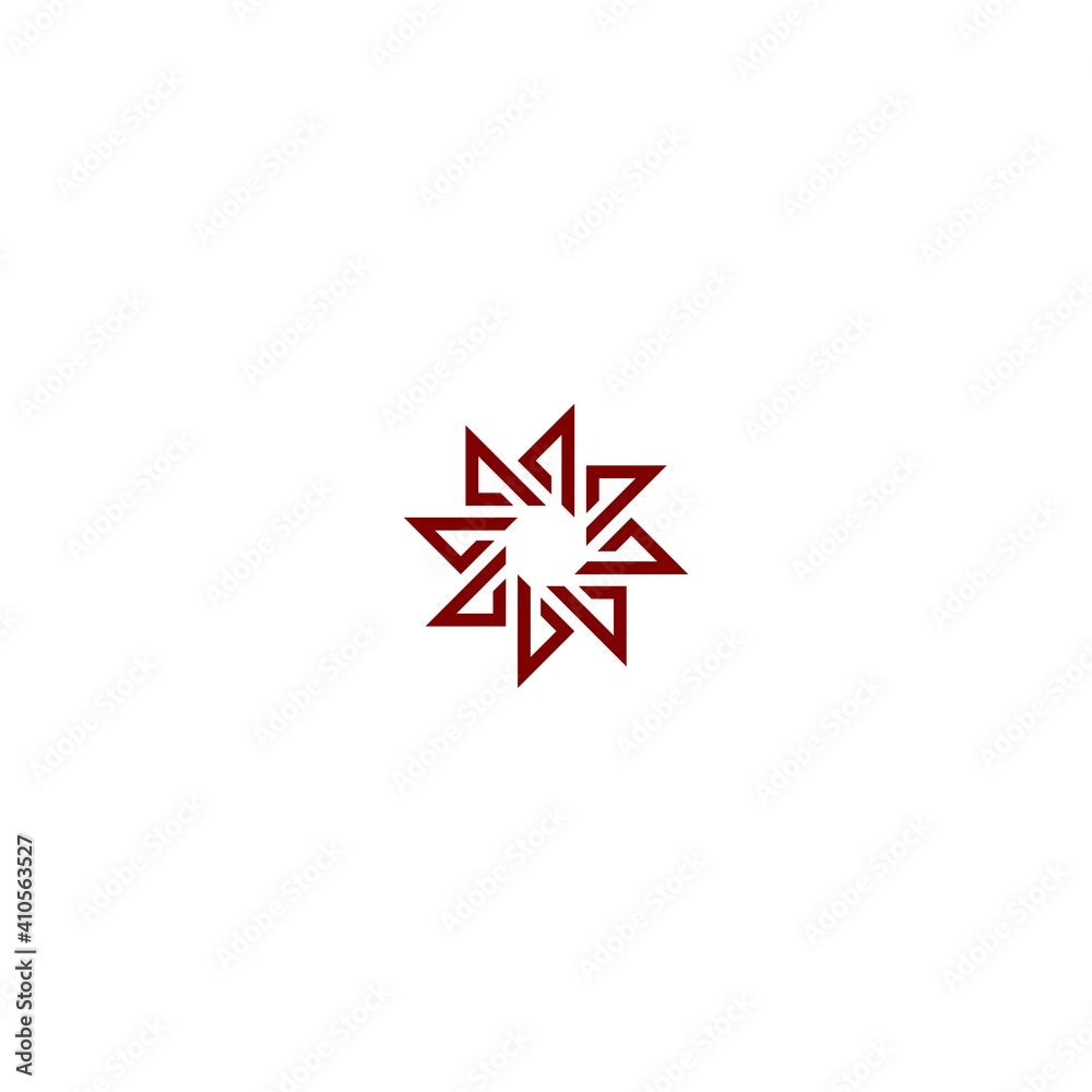 red star symbol on a cool white background