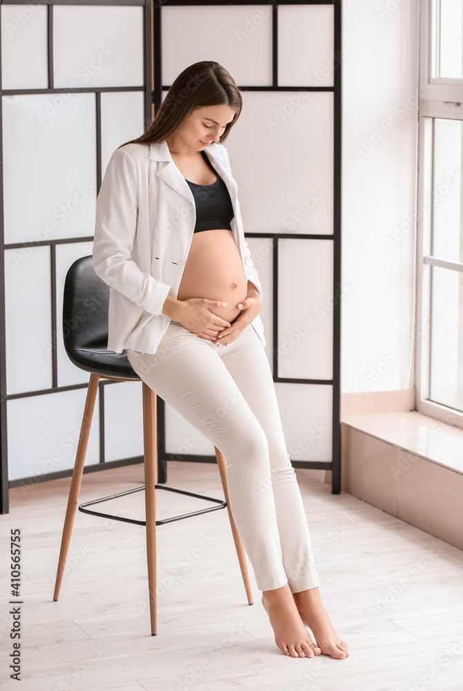 Beautiful pregnant woman at home Beautiful pregnant woman at home