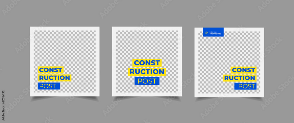 Naklejka premium Set of Real Estate Social Media Post, home for sale Social Media Post, home repair Poster Vector Template