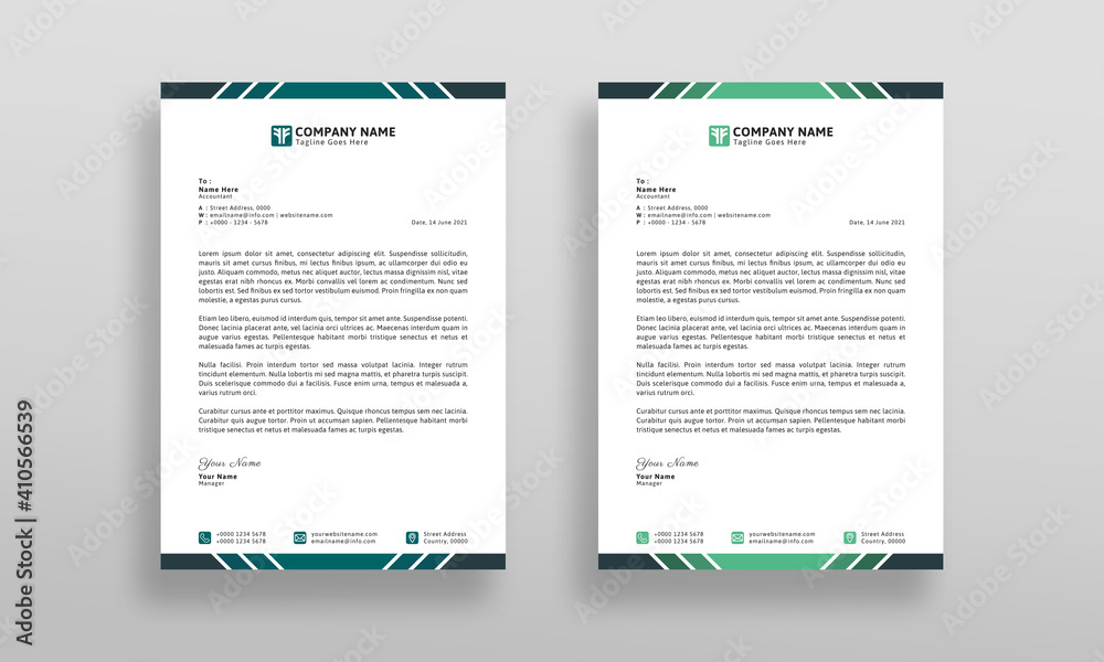 Fototapeta premium Modern and Clean Company Letterhead Design Template. 