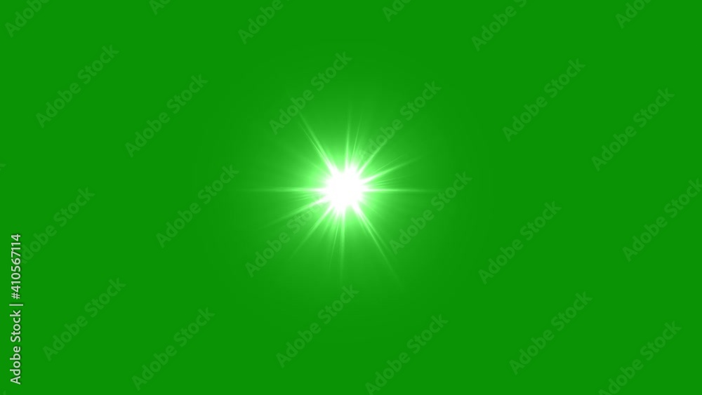 Glowing sun and sun rays motion graphics with green screen background