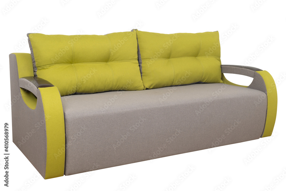 Gray sofa isolated on a white background. Gray sofa isolated on a white background.