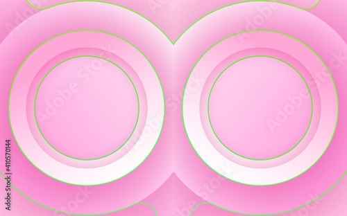 Beautiful and luxury pink symmetrical circle shapes isolated on cyan gradient background design