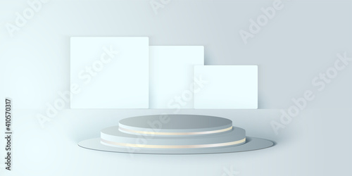 3d podium for product display, circle and square designs. vector illustration © artnoy