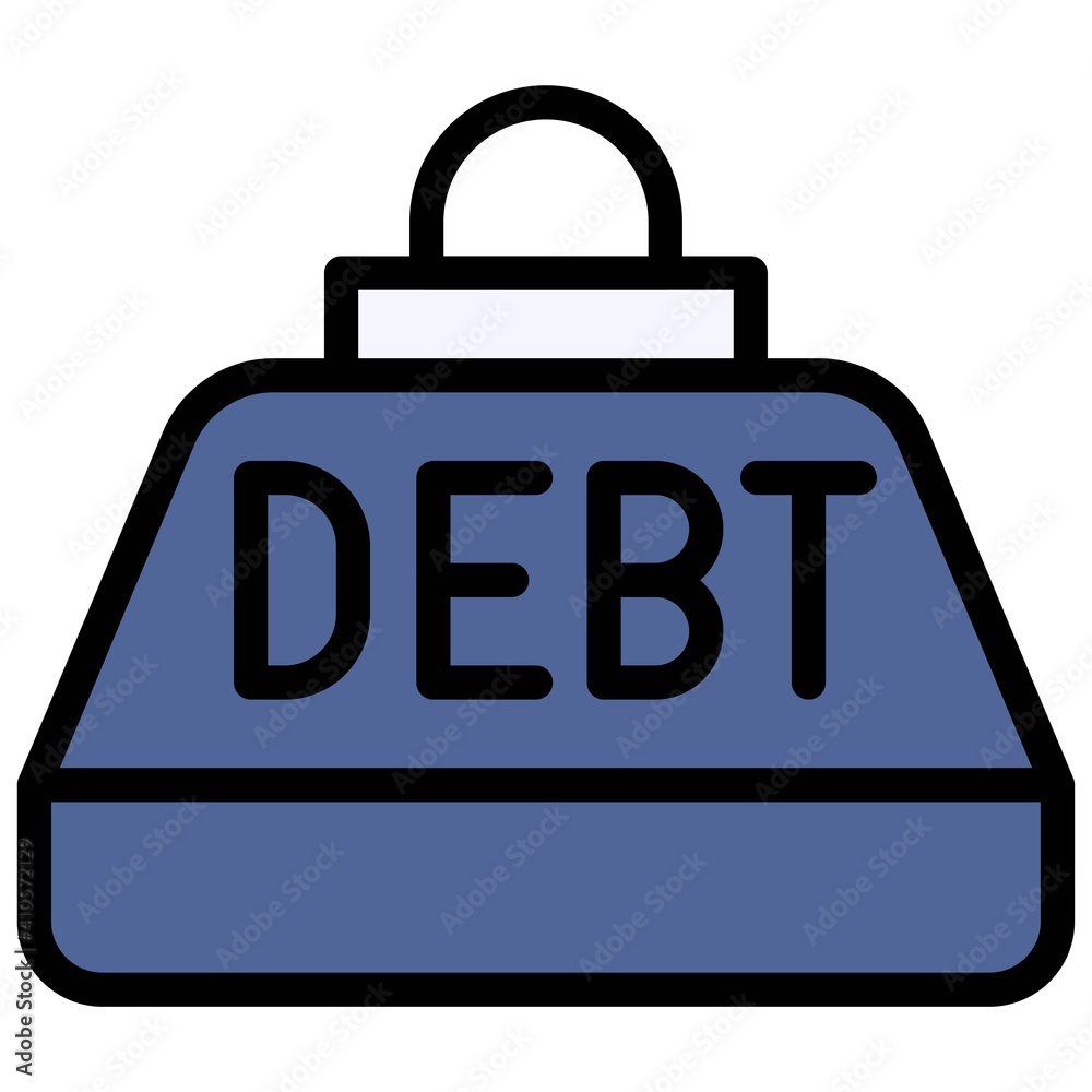 Debt Weight icon, Bankruptcy related vector Debt Weight icon, Bankruptcy related vector