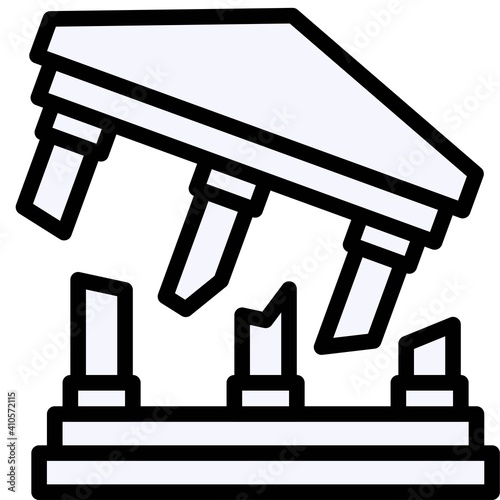 Broken Court icon, Bankruptcy related vector