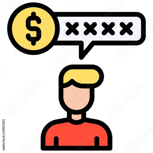 Debt settlement icon, Bankruptcy related vector