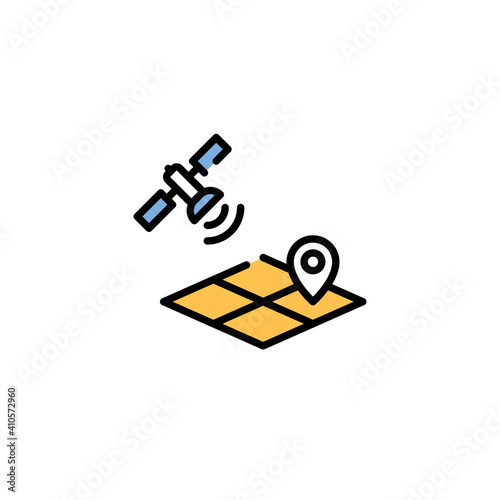 Vector Satellite Location Agriculture Icon
