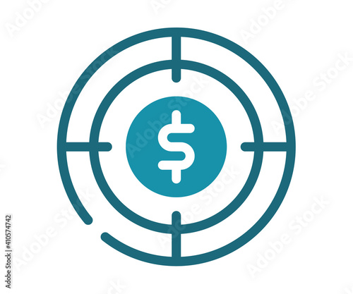 target profit goal single isolated icon with solid line style