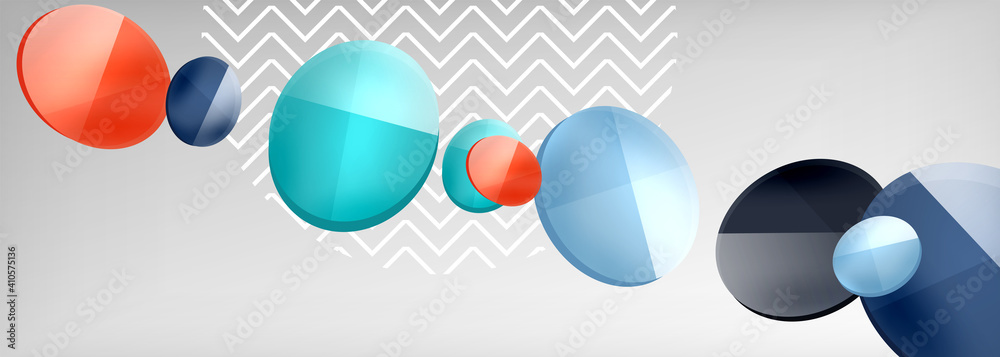 Abstract glossy round shapes vector background. Vector futuristic illustration for covers, banners, flyers and posters and other