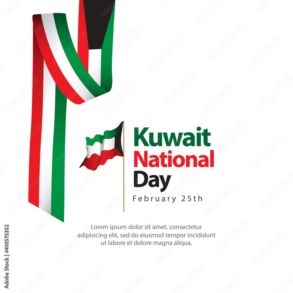 Happy Kuwait National Day Celebration Vector Template Design Illustration Happy Kuwait National Day Celebration Vector Template Design Illustration