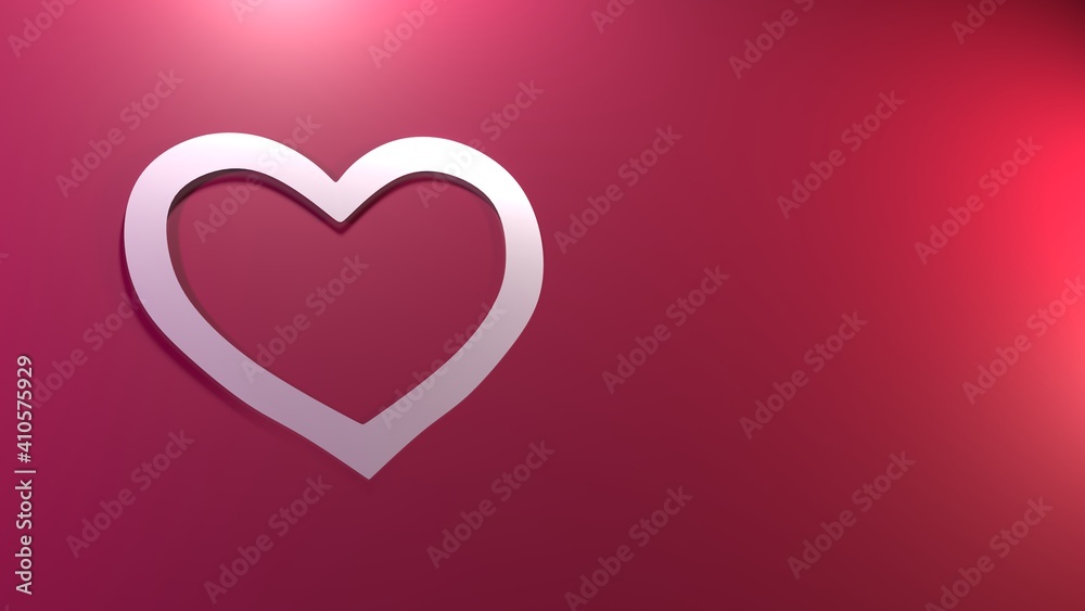 white line in heart shape in the pink background white line in heart shape in the pink background