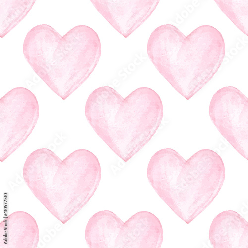 Watercolor hearts seamless ...