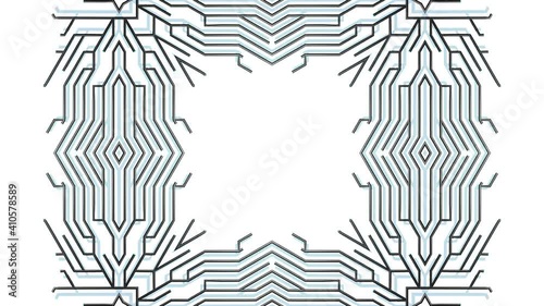 4k abstract black wireframe on white bg. Ai growing geometric pattern of lines, nodes and intersections. Building solution by artificial intelligence or neural network, branches of calculations photo