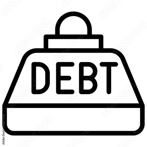 Debt Weight icon, Bankruptcy related vector