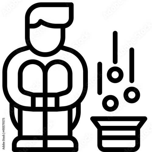 Beggar icon, Bankruptcy related vector