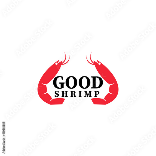 Shrimp food logo sea food design illustration