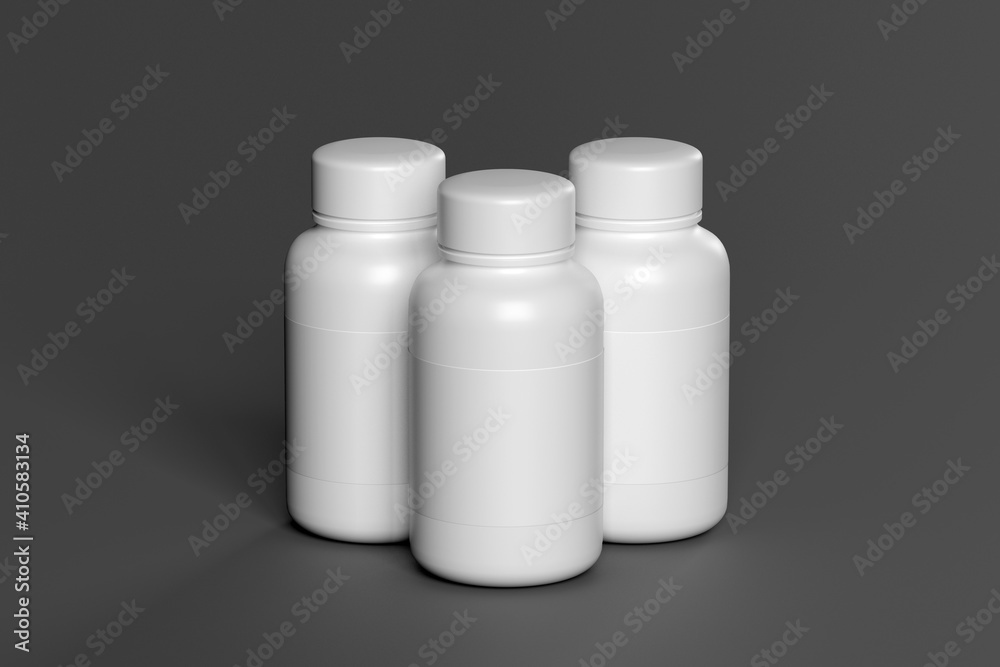 Mock up view of a vitamin container - 3d rendering Mock up view of a vitamin container - 3d rendering