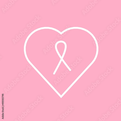 Pink ribbon breast cancer awareness. Modern style logo animation for october month awareness campaigns. World Breast Cancer Awareness Day