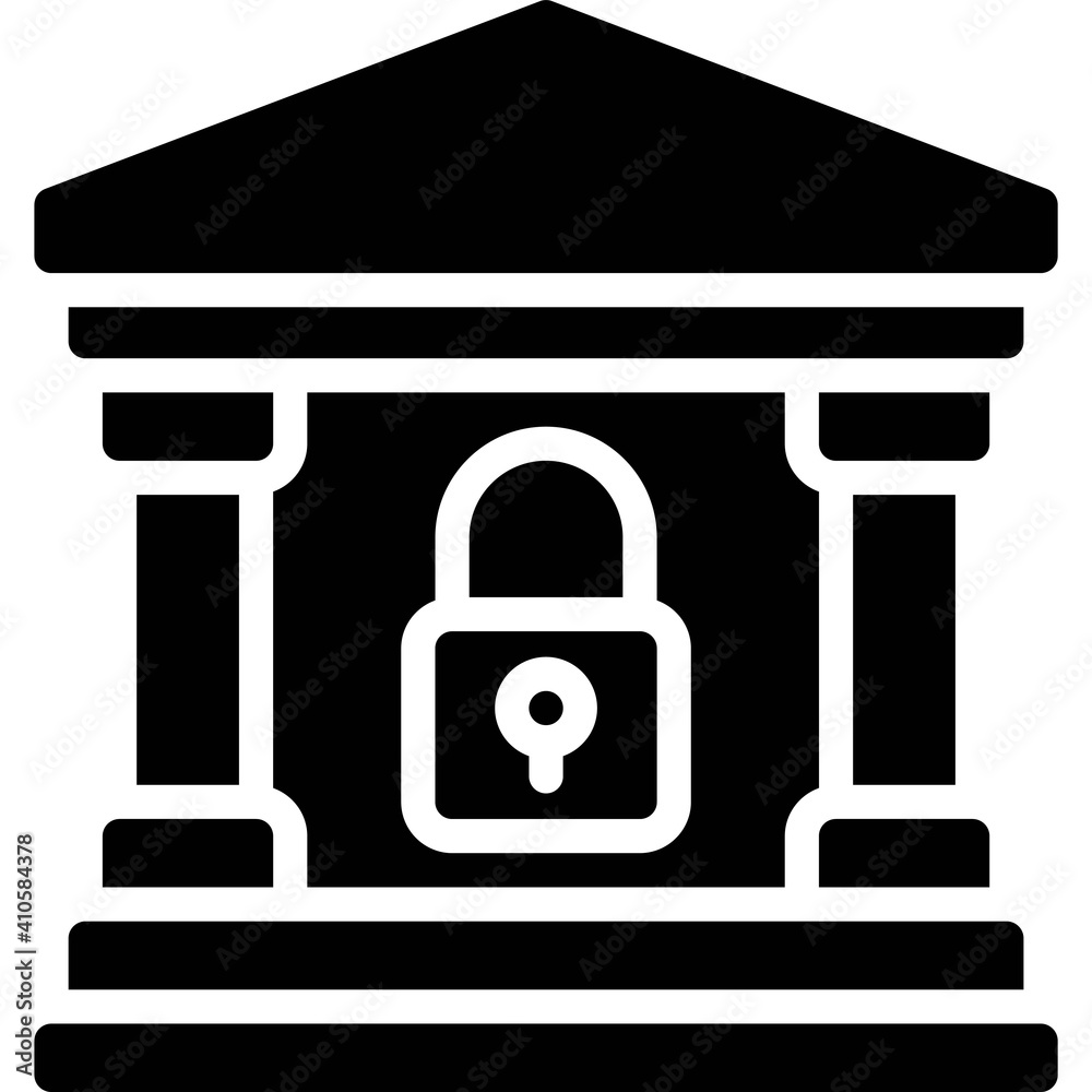 Court with Lock icon, Bankruptcy related vector Court with Lock icon, Bankruptcy related vector