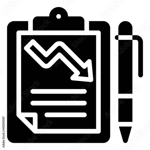 Depreciation report icon, Bankruptcy related vector
