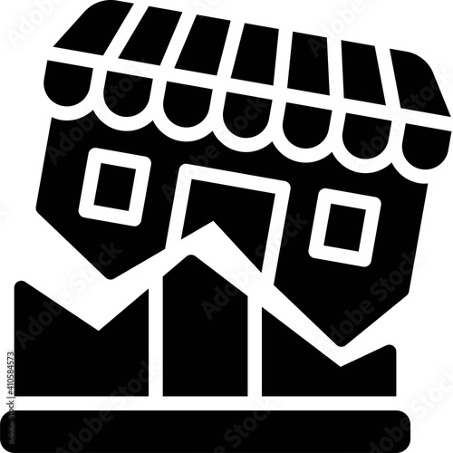 Broken Store icon, Bankruptcy related vector