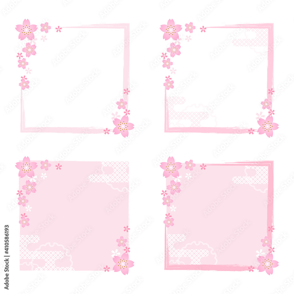 和風　桜のフレームセット（正方形）