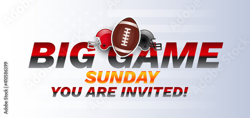 Super big game sunday bowl banner vector illustration