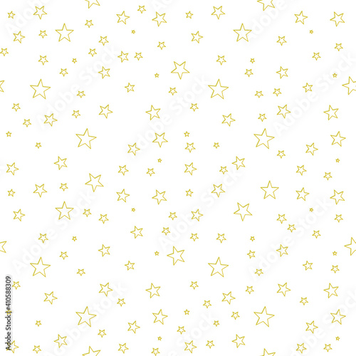 seamless pattern with gold stars white background, starry vector design